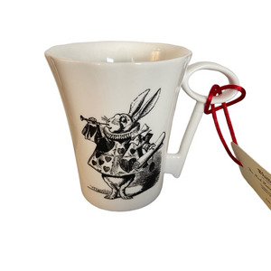 WHITTARD OF CHELSEA COLLECTIBLE CHINA WHITE MAD HATTER'S TEA PARTY RABBIT MUG